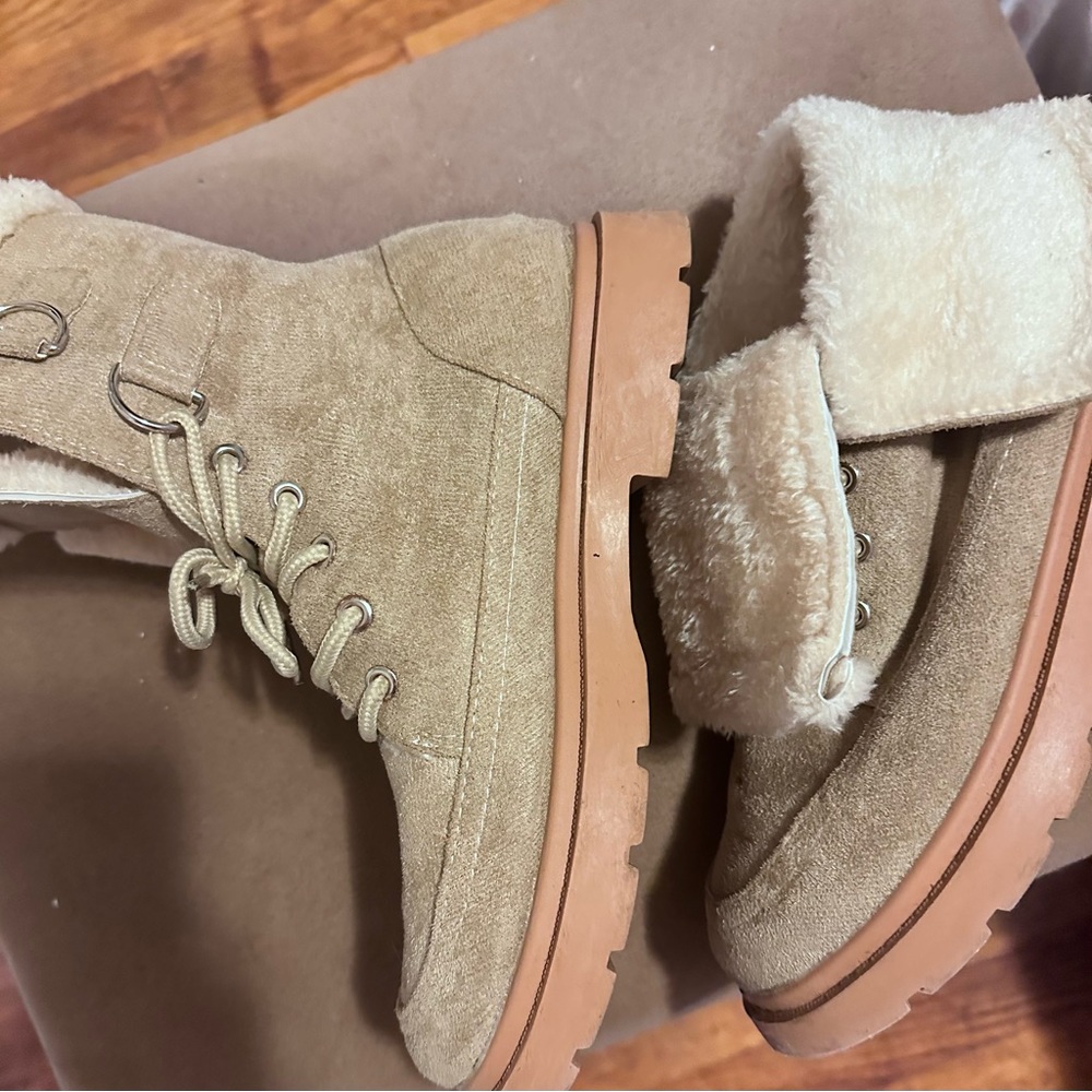 Fur lined Boots- lace up or fold over